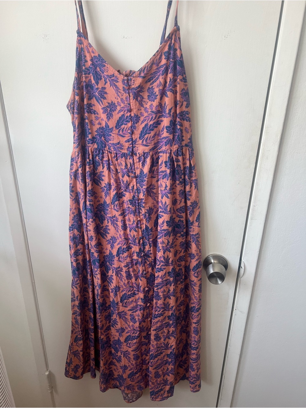 Universal Thread Pink Maxi Dress with Navy Floral Print